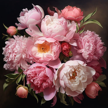 Peonies Bouquet Canvas